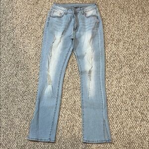 Light Blue Distressed Women's Jeans